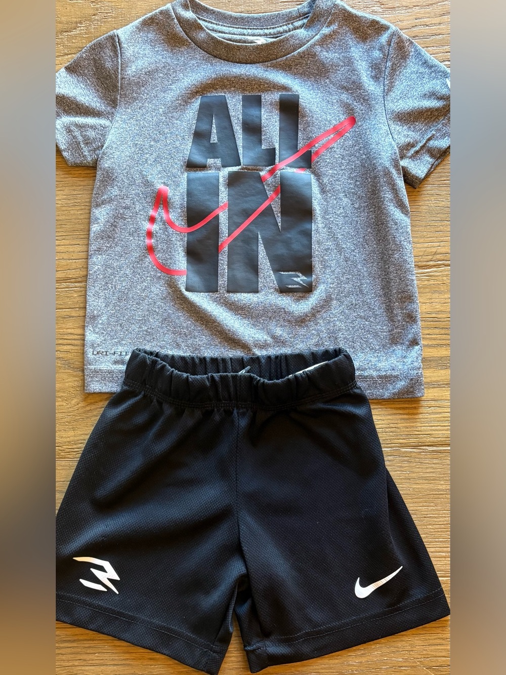 Nike Black Boys Athletic Shorts with White Logos